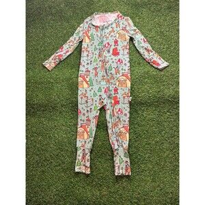 Little Bird Bamboo Reindeer Games Zip Romper Pajamas 2T Christmas Holiday